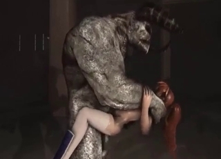 Satanic 3D monster fucks her cunt